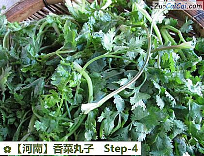 香菜丸子做法第四步骤