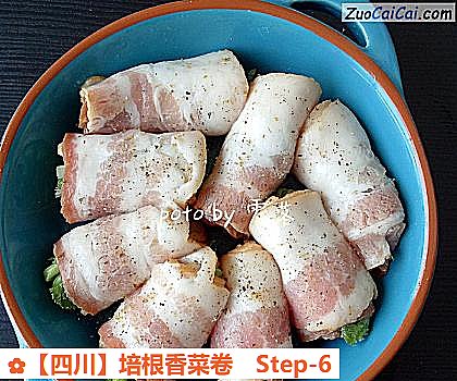 培根香菜卷做法第六步骤