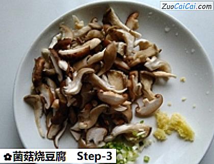 菌菇烧豆腐做法第三步骤