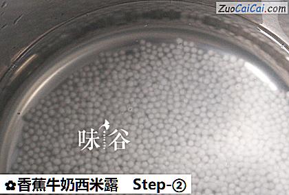 香蕉牛奶西米露做法第二步骤