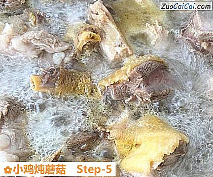 小鸡炖蘑菇做法第五步骤