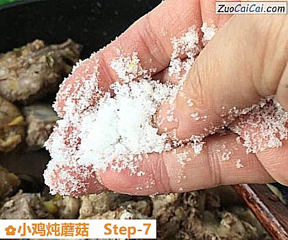 小鸡炖蘑菇做法第七步骤