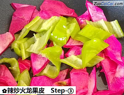 辣炒火龙果皮做法第三步骤