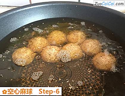 空心麻球做法第六步骤