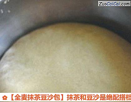 全麦抹茶豆沙包做法第三步骤