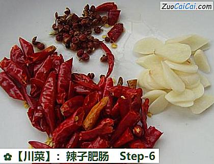 ［川菜］：辣子肥肠做法第六步骤