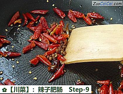 ［川菜］：辣子肥肠做法第九步骤