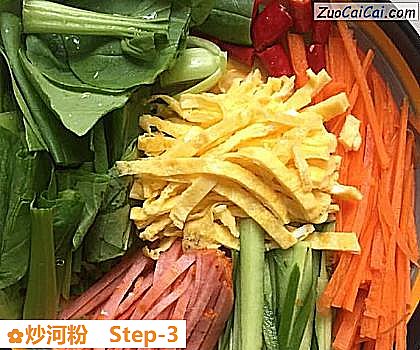 炒河粉做法第三步骤