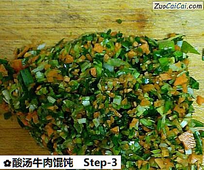 酸汤牛肉馄饨做法第三步骤