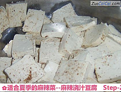 麻辣浇汁豆腐做法第二步骤