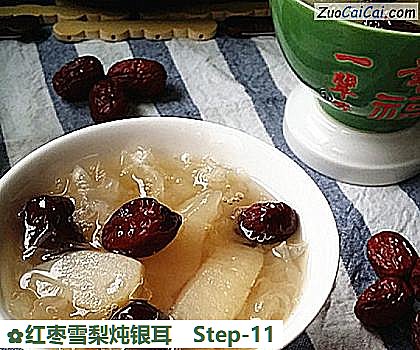 红枣雪梨炖银耳做法第十一步骤