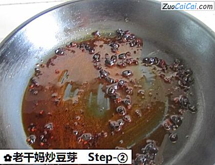 老干妈炒豆芽做法第二步骤