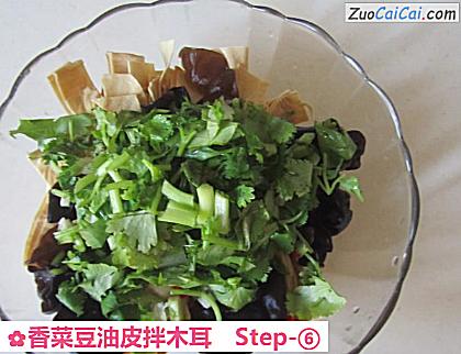 香菜豆油皮拌木耳做法第六步骤