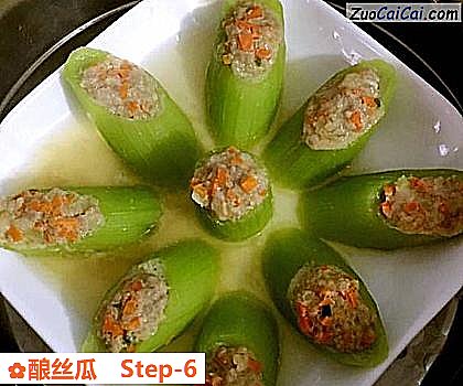 酿丝瓜做法第六步骤