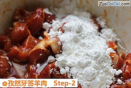 孜然牙签羊肉做法第二步骤