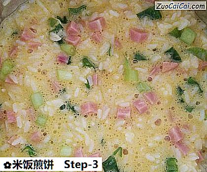 米饭煎饼做法第三步骤