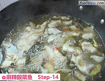 麻辣酸菜鱼做法第十四步骤