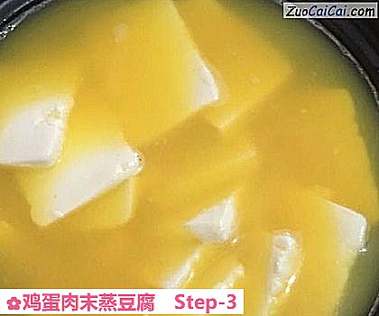 鸡蛋肉末蒸豆腐做法第三步骤
