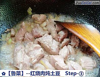 红烧肉炖土豆做法第三步骤