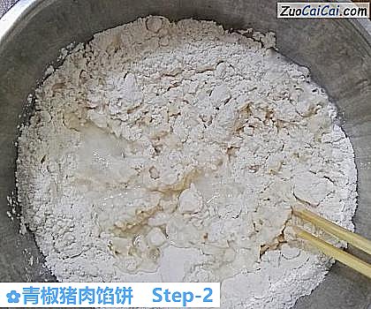 青椒猪肉馅饼做法第二步骤