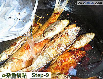 杂鱼锅贴做法第九步骤