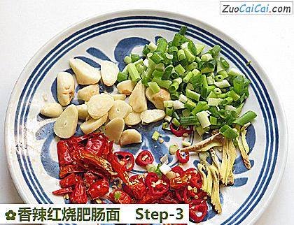 香辣红烧肥肠面做法第三步骤