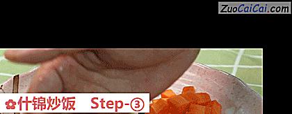 什锦炒饭做法第三步骤