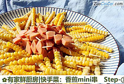 有家鲜厨房|快手菜:香煎mini串做法第三步骤
