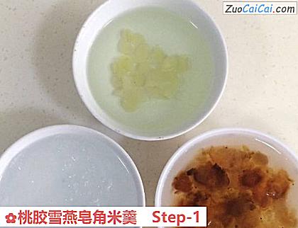 桃胶雪燕皂角米羹做法第一步骤