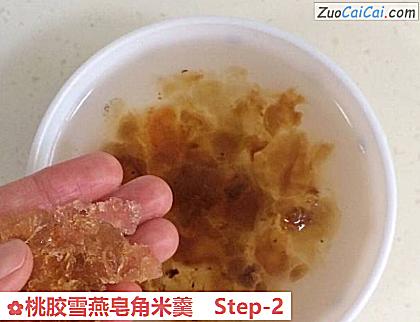 桃胶雪燕皂角米羹做法第二步骤