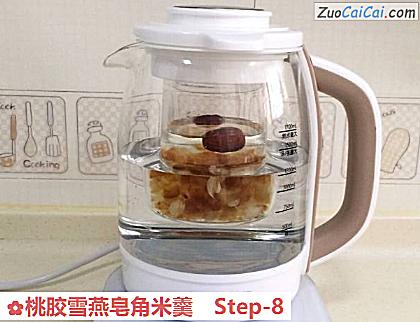 桃胶雪燕皂角米羹做法第八步骤