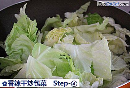香辣干炒包菜做法第四步骤