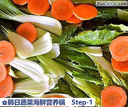 韩日蔬菜海鲜营养锅做法第一步骤