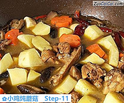 小鸡炖蘑菇做法第十一步骤