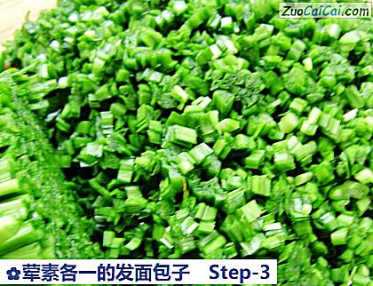 荤素各一的发面包子做法第三步骤