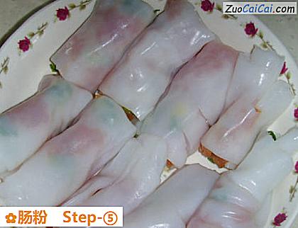 肠粉做法第五步骤
