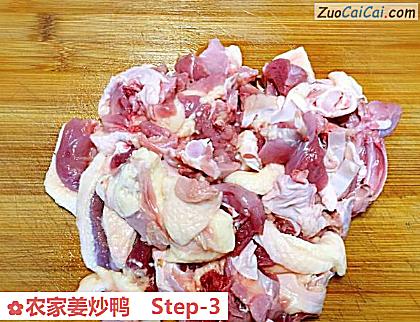 农家姜炒鸭做法第三步骤