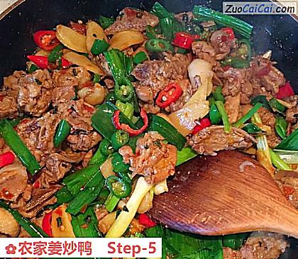 农家姜炒鸭做法第五步骤
