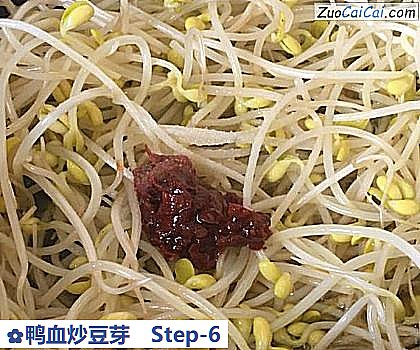 鸭血炒豆芽做法第六步骤