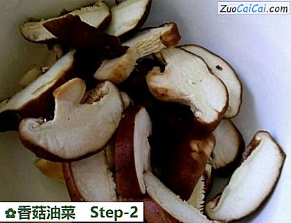 香菇油菜做法第二步骤