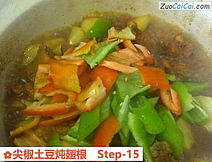 尖椒土豆炖翅根做法第十五步骤