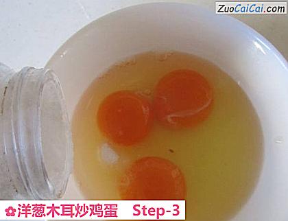 洋葱木耳炒鸡蛋做法第三步骤