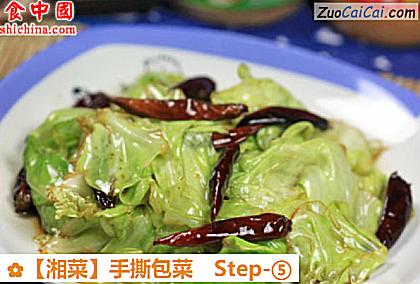 手撕包菜做法第五步骤