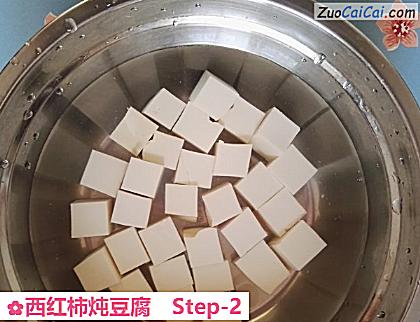 西红柿炖豆腐做法第二步骤