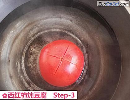 西红柿炖豆腐做法第三步骤