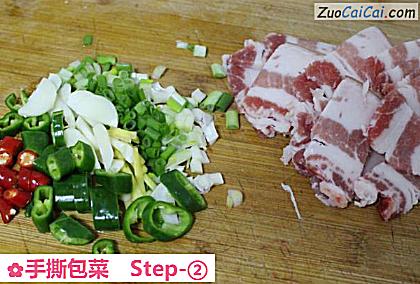 手撕包菜做法第二步骤