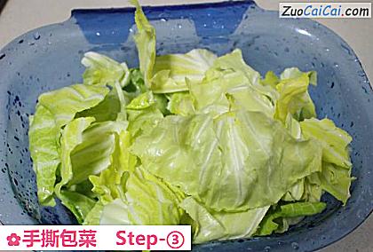手撕包菜做法第三步骤