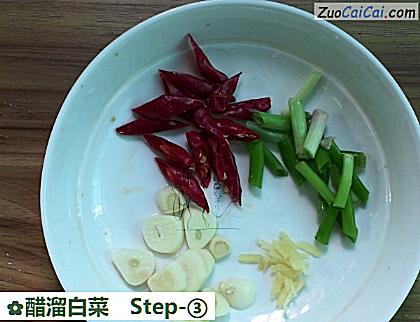 醋溜白菜做法第三步骤