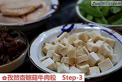 孜然杏鲍菇牛肉粒做法第三步骤