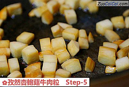 孜然杏鲍菇牛肉粒做法第五步骤